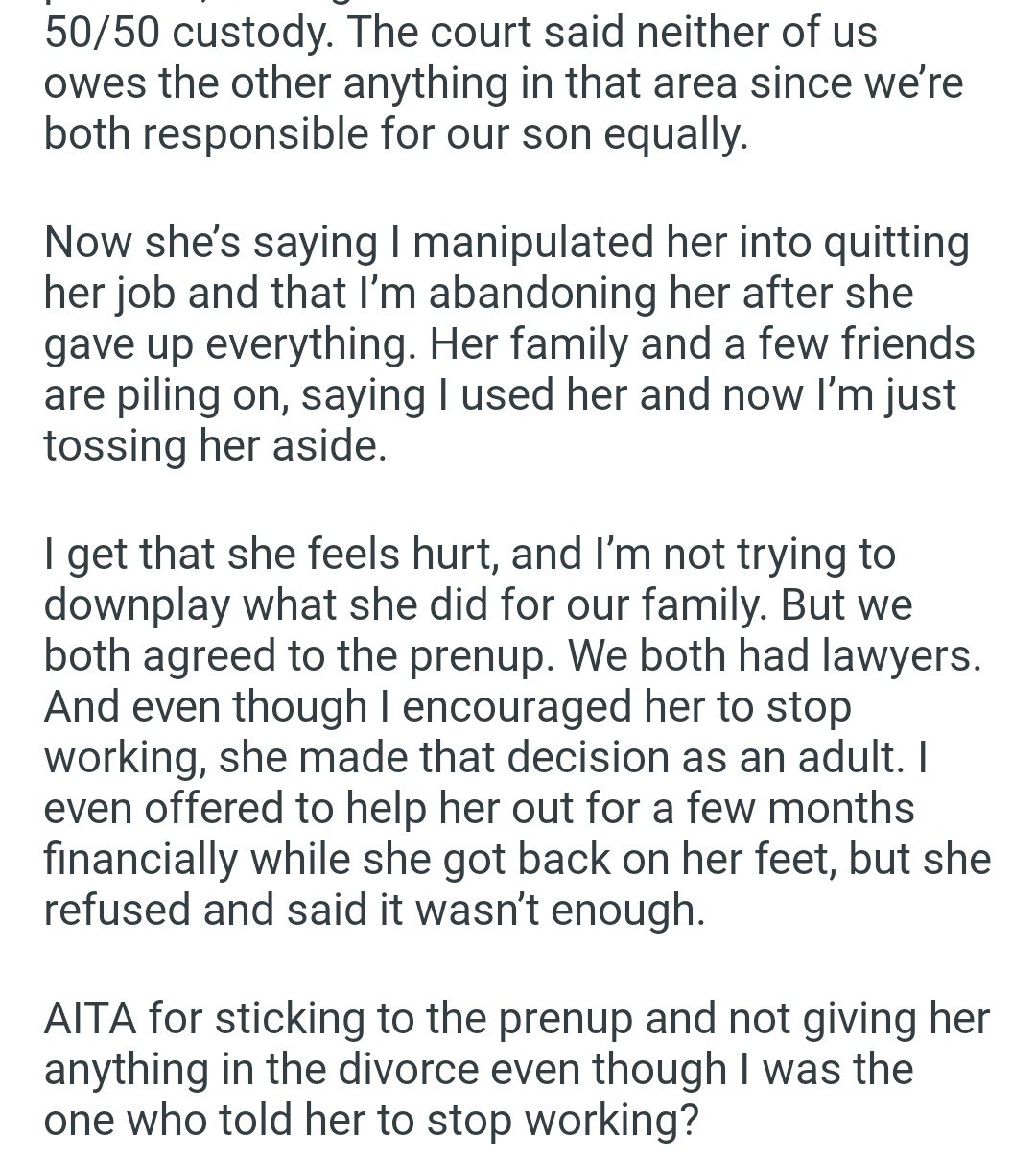 my ex-wife anything in the divorce